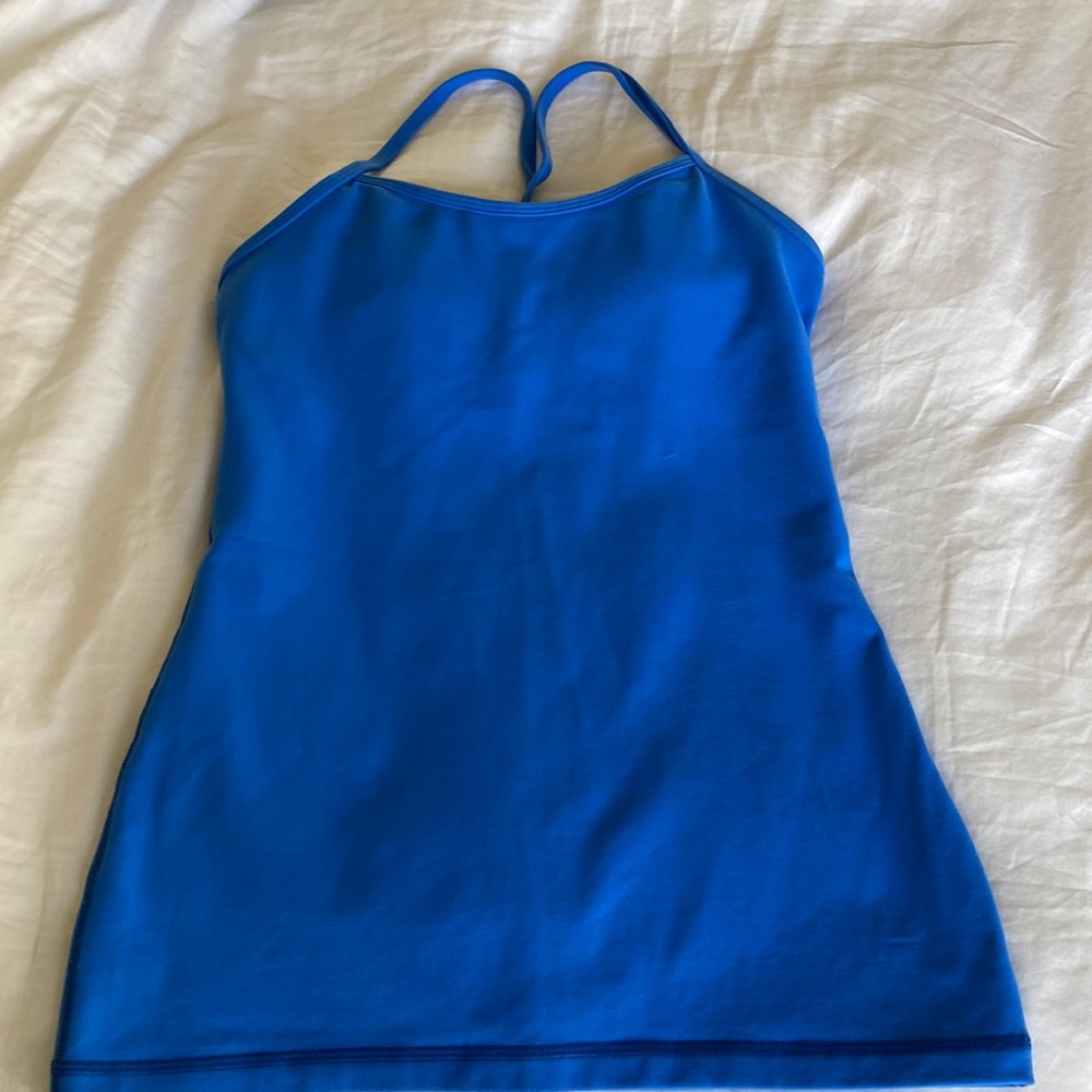 Size 6 tank top with a cross back - beautiful blue color-